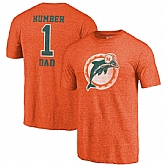 Miami Dolphins Orange Greatest Dad Retro Tri-Blend NFL Pro Line by Fanatics Branded T-Shirt,baseball caps,new era cap wholesale,wholesale hats